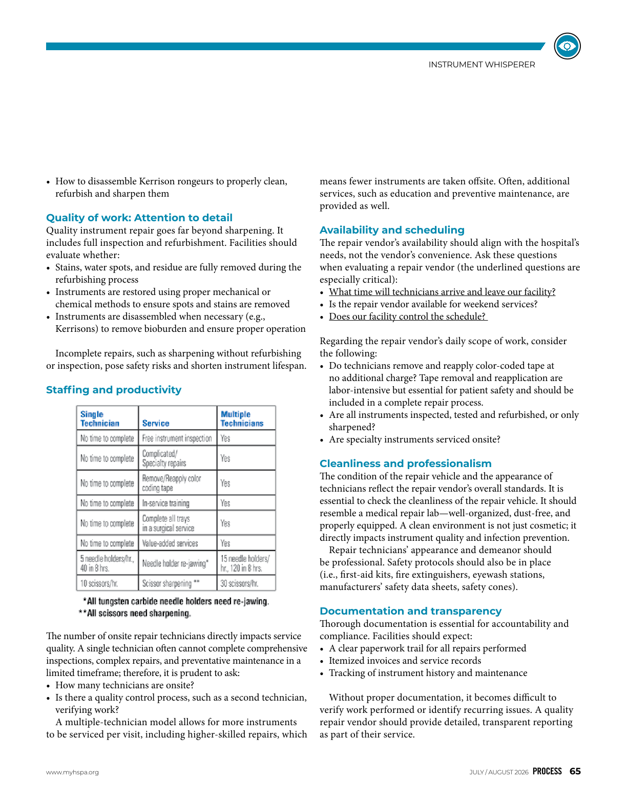 Key Considerations When Evaluating Instrument Repair Vendors, page 2